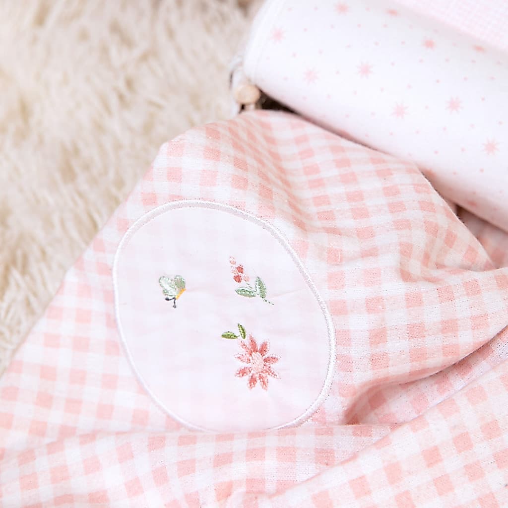 Cueiro Flanelado Papi Bordado 100% Algodão 80x80cm Kit C/ 3 Unidades