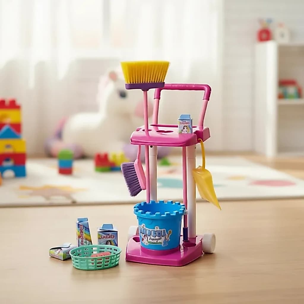 Carrinho de Limpeza Brinquedo Brinque Limpe Unicórnio