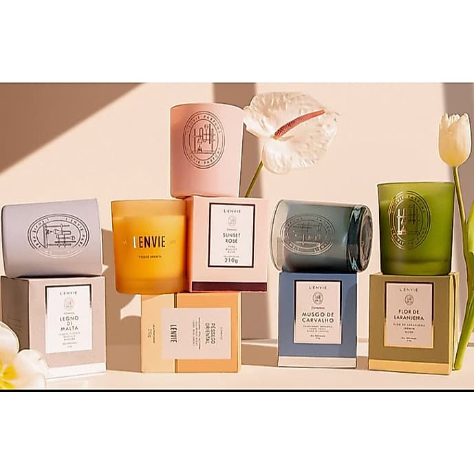 Vela Aromatica Lenvie 210gr - Escolha o aromatica - Aromatizador Vela Ambiente Sala Quarto