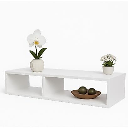 Nicho Rack Suspenso Duplo com Divisória – Prateleira para TV, Sala ou Quarto, MDF Moderno