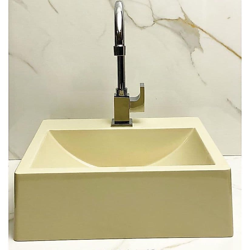 Cuba de Apoio/ Sobrepor para Banheiro ou Lavabo de Mármore Sintético 41 x 36,5cm