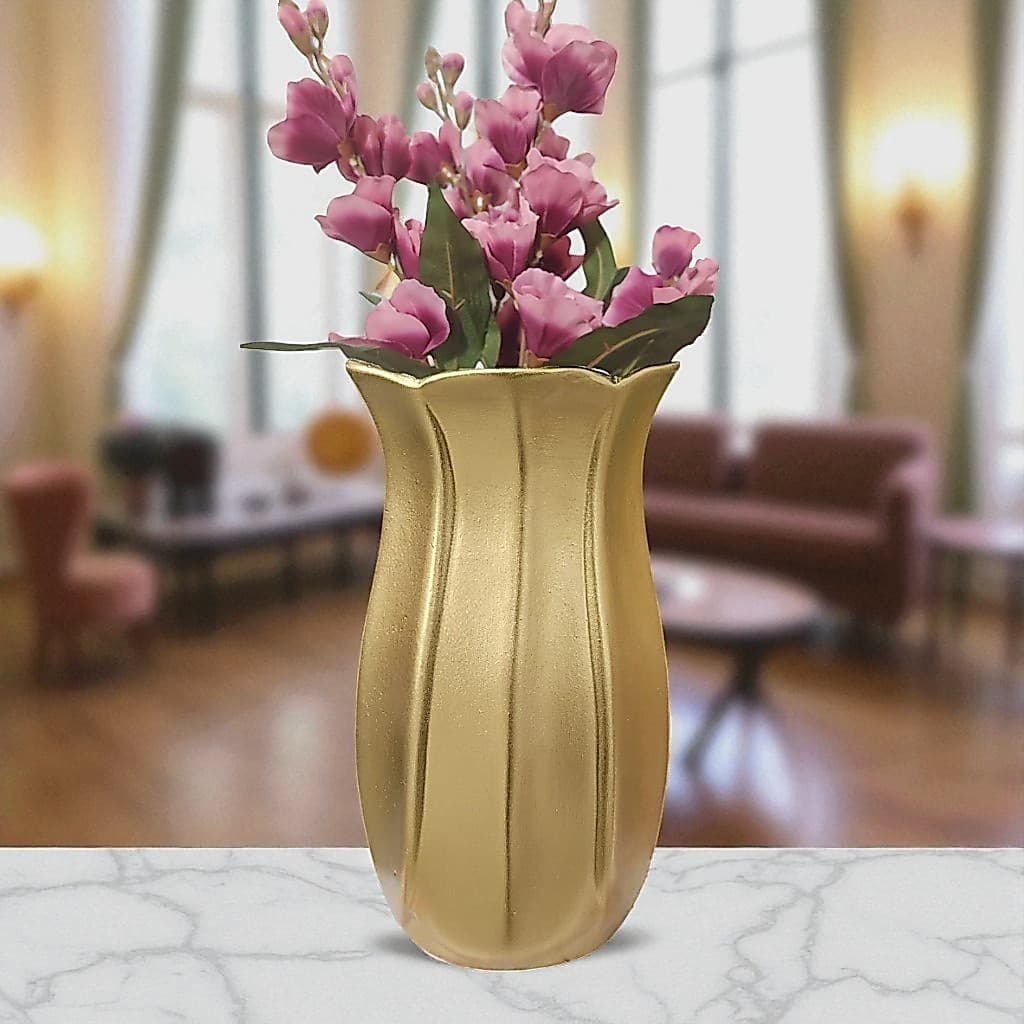 Vaso Ondulado Cerâmica Decoração Festa Aniversário Casa Recepção Sala Chá Revelação 26x14