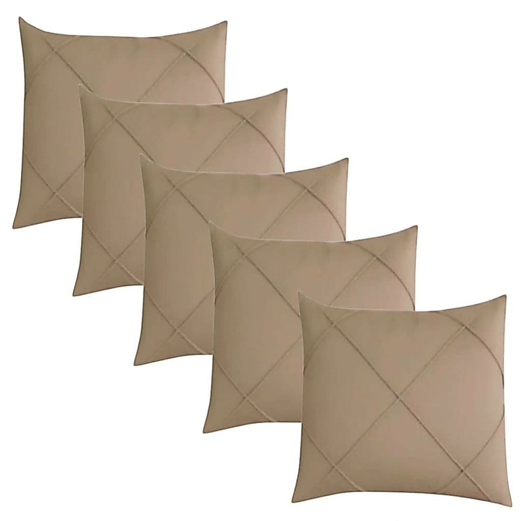 Kit 5 Capas de Almofada Suede Drapeada 45x45cm Decorativas