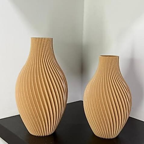 Kit 2 Vasos Decorativos Espiral Luxo Moderno Minimalista para Sala e Aparador - Várias Cores