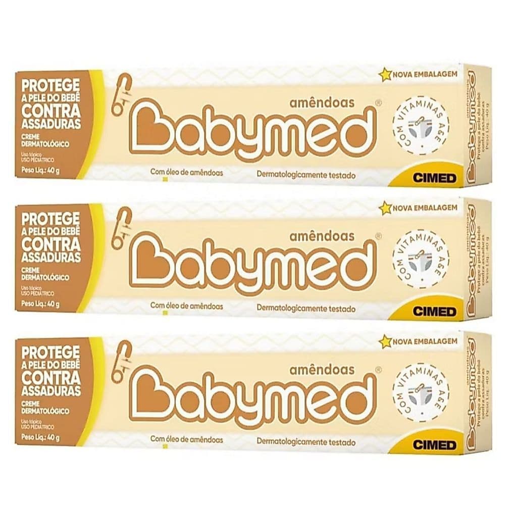 Kit com 3 Babymed Amêndoas pomada para assadura 45gr - CIMED