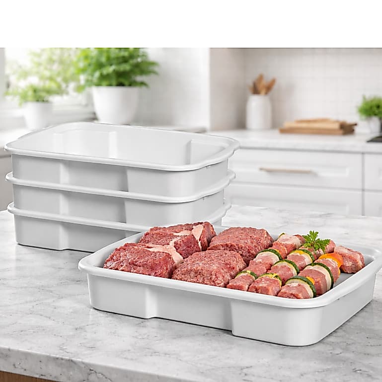 Kit Bandejas Empilhável 6 Litros Congelados Carnes Churrasco Salgados