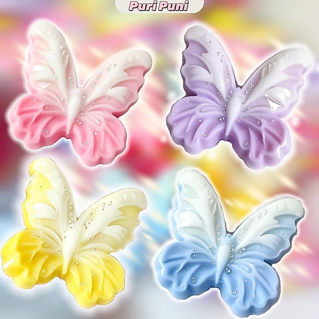 Squishy Fidget Borboleta Brilhante – Brinquedo de Apertar Sensorial e Fofo