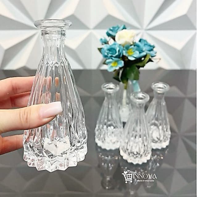 Kit Vaso de Vidro Decorativo Diamante para Casamento 100ml
