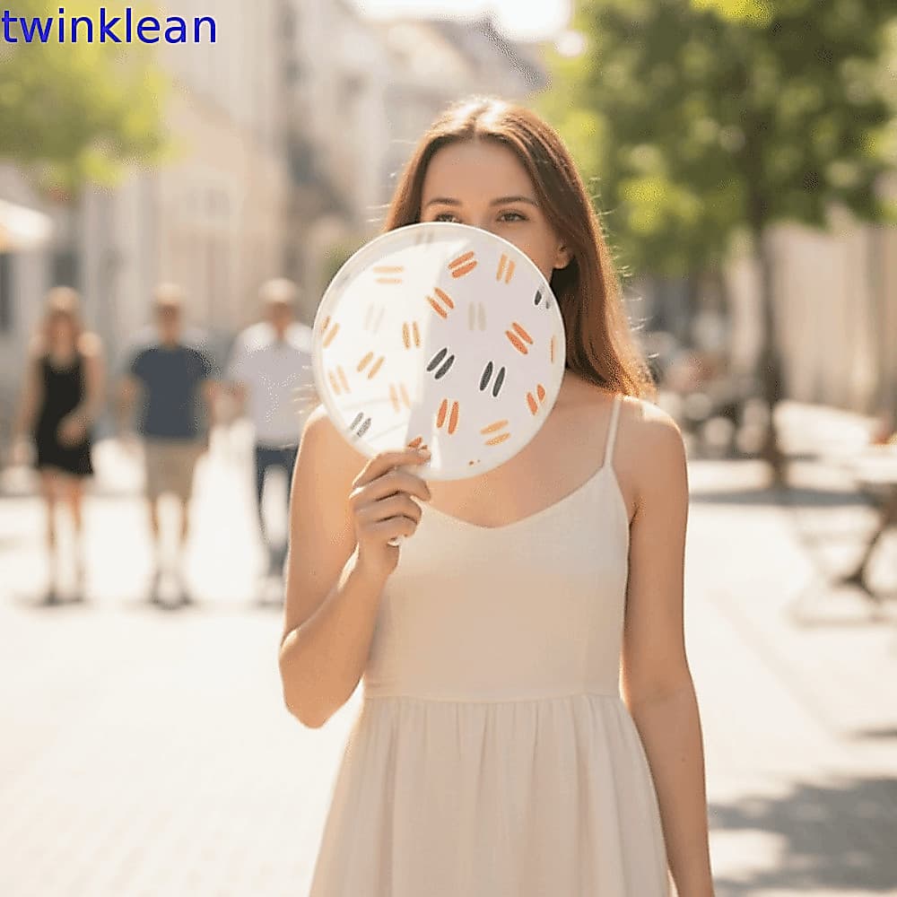 Ventilador Dobrável Portátil TWINKLEAN , Mini , Com Redondo Colorido Estilo Japonês De Bolso