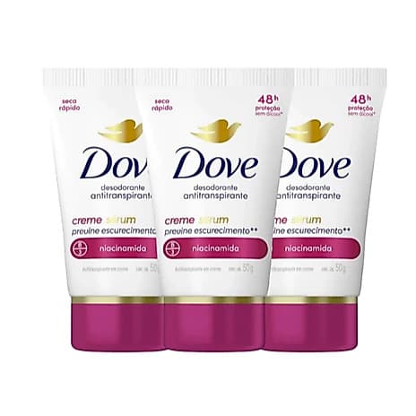Desodorante Antitranspirante Dove Creme Sérum - Clareamento Suave e Hidratação Profunda Proteção 48h