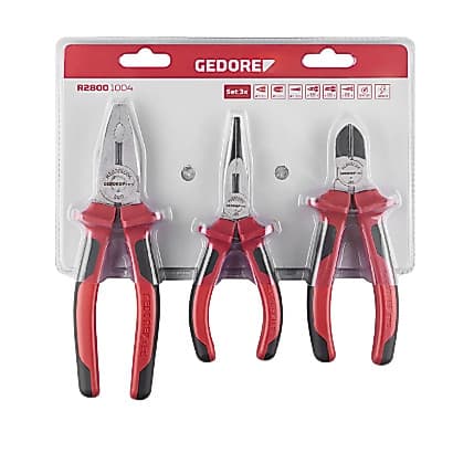 Jogo de Alicates Universal Corte Bico 3 pçs 1000V Gedore Red R28001004 Original