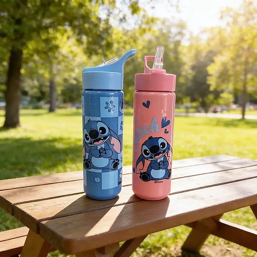 Garrafinha Stitch Lilo 700ml Infantil Garrafa De Agua  Duhome Garrafinha Squeeze Garrafa Plástica