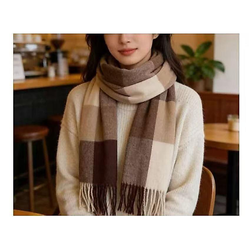 Cachecol Xadrez Feminino Lenço Pashimina Echarpe Masculino Unissex Para Frio Inverno901