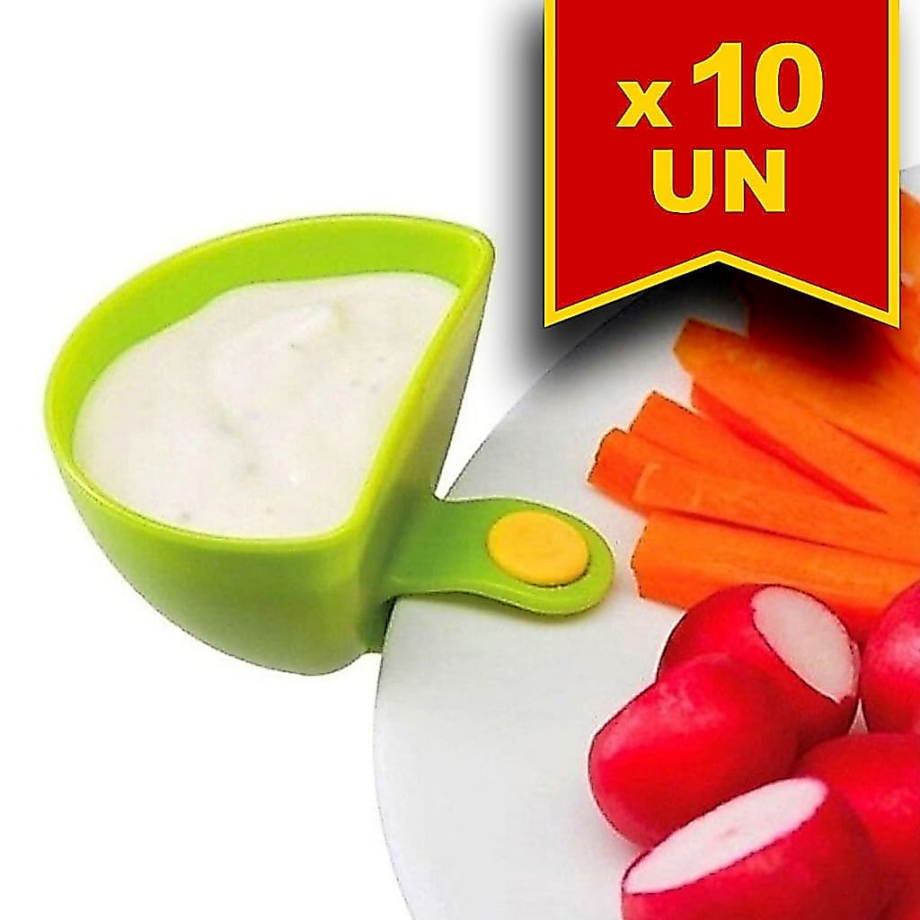 Kit 10 Molheiras Clip Porta Ketchup Molhos - cores sortidas