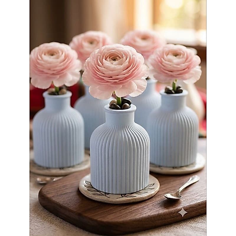 kit 15 garrafinhas azul de gesso não acompanha flores para casamento chá revelação aniversário e eventos e decoração.