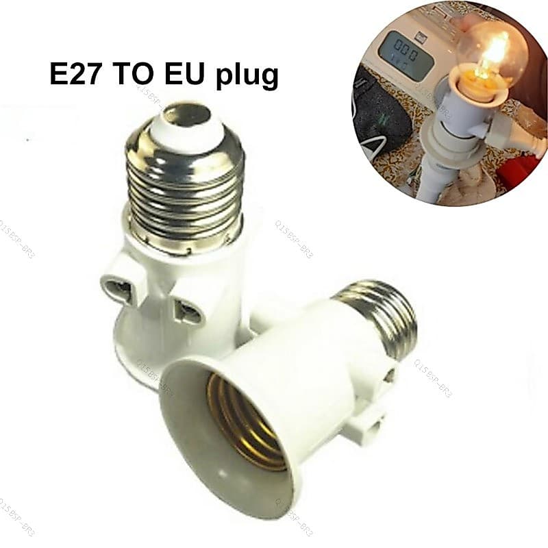 E27 base Da Lâmpada LED Soquete Para Ue Plug Adaptador Iluminação Luz Titular Conector Acessórios Parafuso AC 100-240V 4