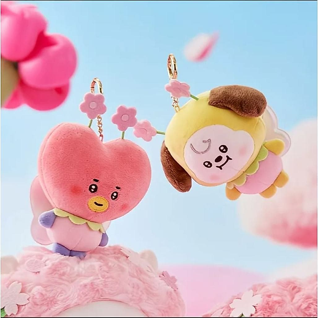 BT21 BTS Bee Series BTS Boneca de pelúcia pingente fofo boneca de desenho animado chaveiro bolsa pingente WVEG