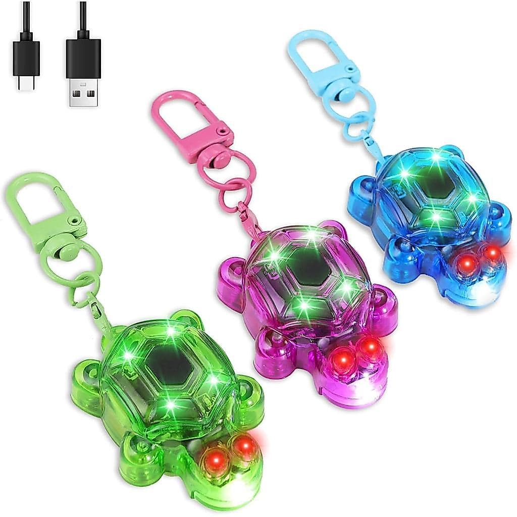 Conjunto de 3 Peças: Mini Lanterna para Enfermeiras (Tema Tartaruga), Chaveiro Lanterna para Enfermeiras Pediátricas, Re