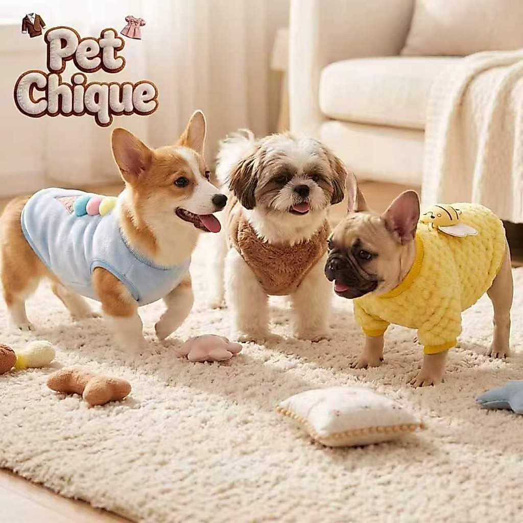 Pet Chique - Colete para Cães e Gatos, Casaco Quente de Flanela com Estampa de Desenho Animado 2026