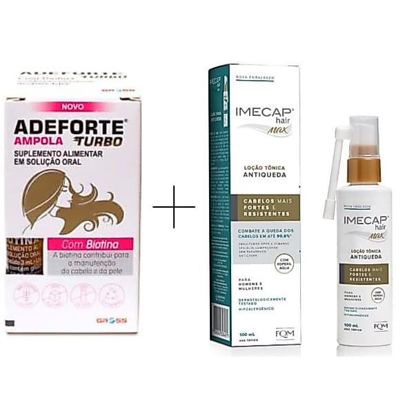 Imecap Hair Max Tônico 100ml mais Adeforte Turbo
