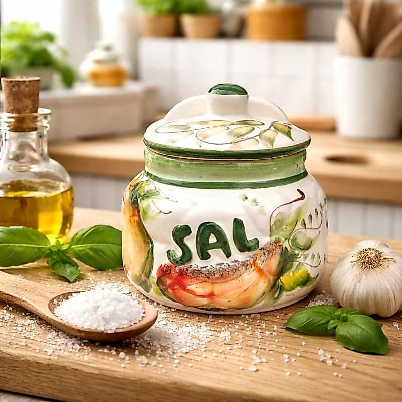 Saleiro em Cerâmica Esmaltado Pintado à Mão | Cores Variadas | Charme e Elegância para sua Cozinha
