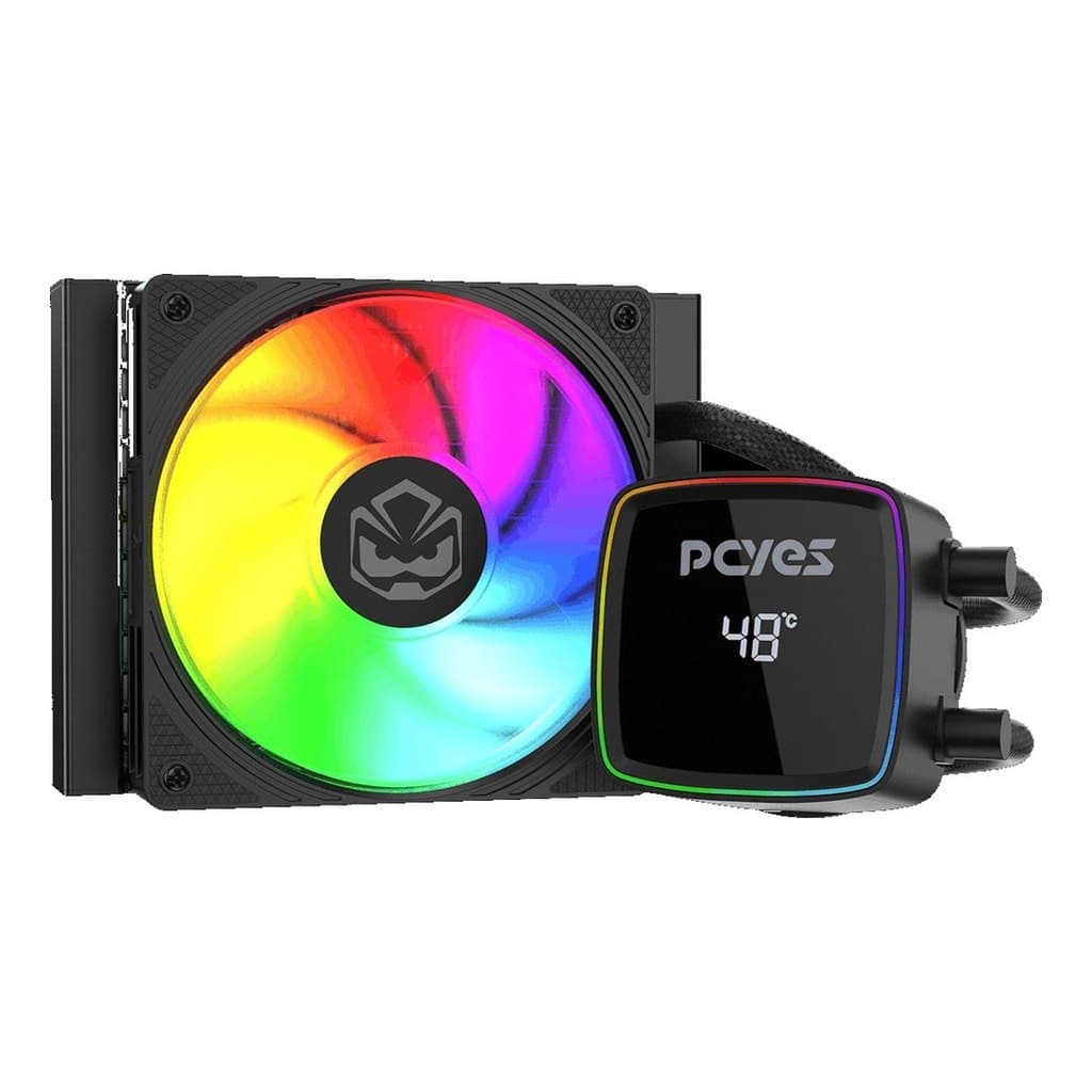 Water Cooler 120mm ARGB com Display de Temperatura TDP 200W PCYES Duley Black Vulcan WCDLY120