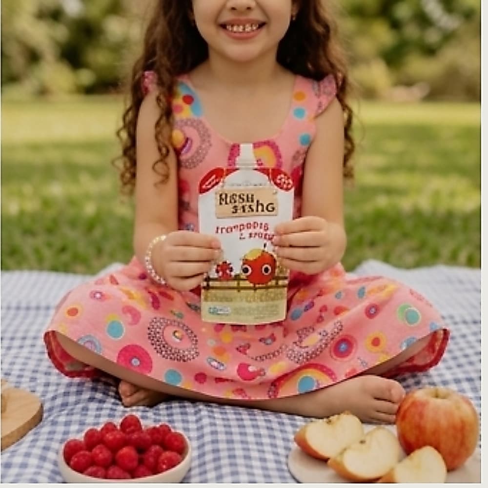 Papinha Orgânica Natuzinho Maçã e Framboesa (100g) | 100% Fruta, Zero Conservantes