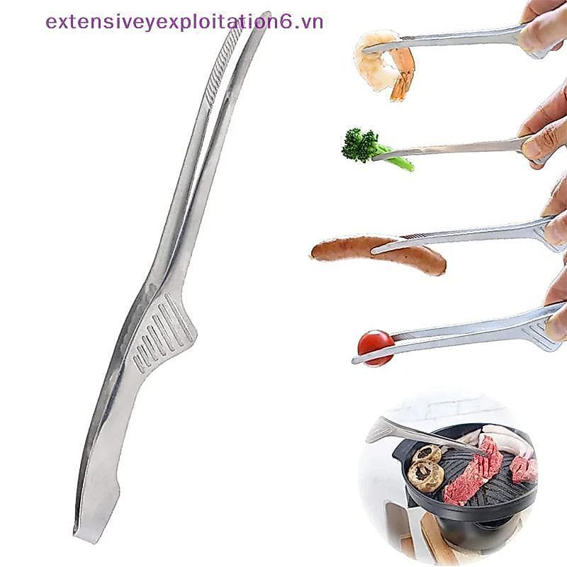 exten Pinças De Comida Para Churrasco Clipe De Aço Inoxidável Cozinha Carne Antiderrapante Bife Braçadeira Ferramenta De