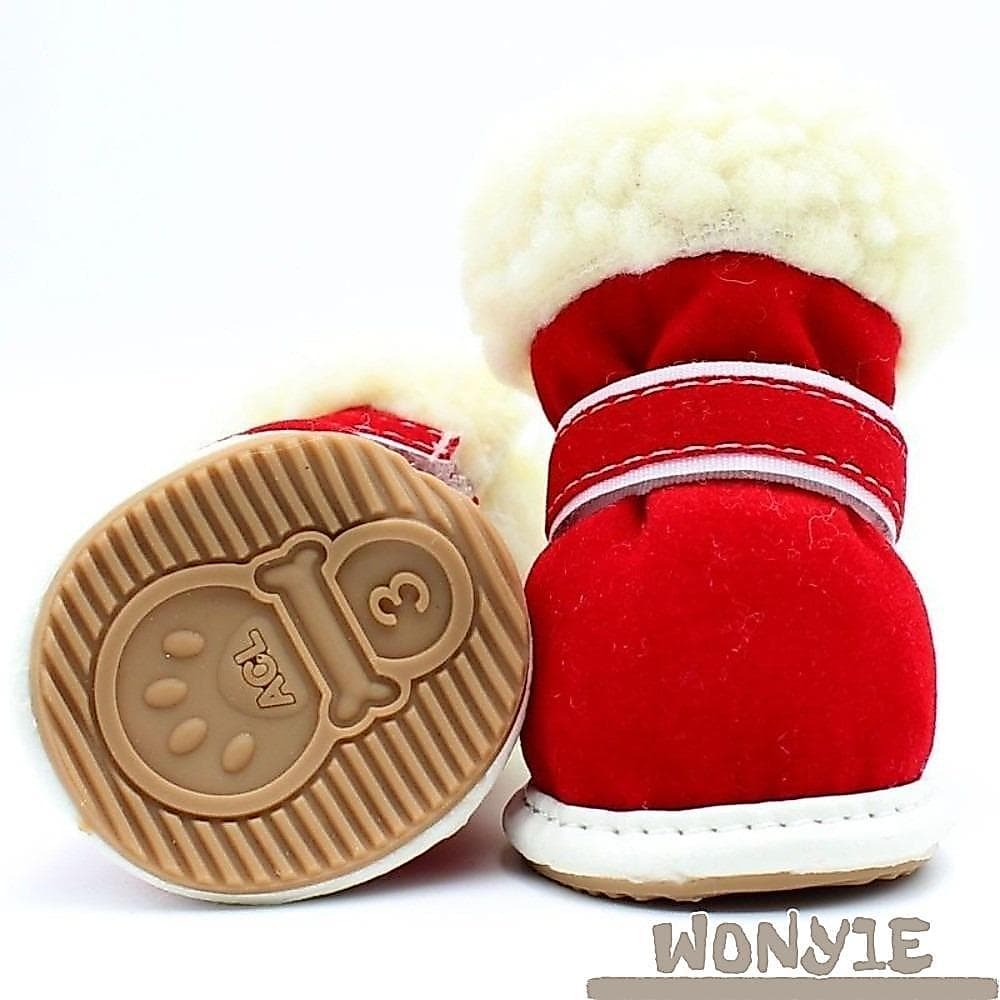WONY1E 4 Peças Sapatos Para Animais De Estimação , De Inverno Antiderrapantes Engrossados Cães , Botas De Neve Quentes D