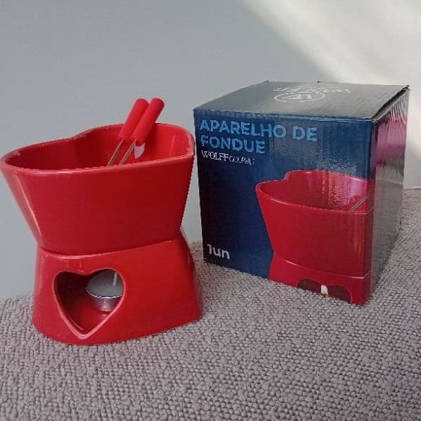 Aparelho de Fondue Wolff vermelho 2 pessoas Coração