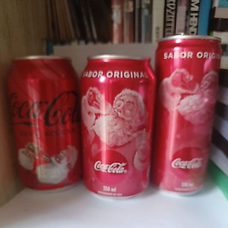 3 latas coca cola papai noel originais abertas top