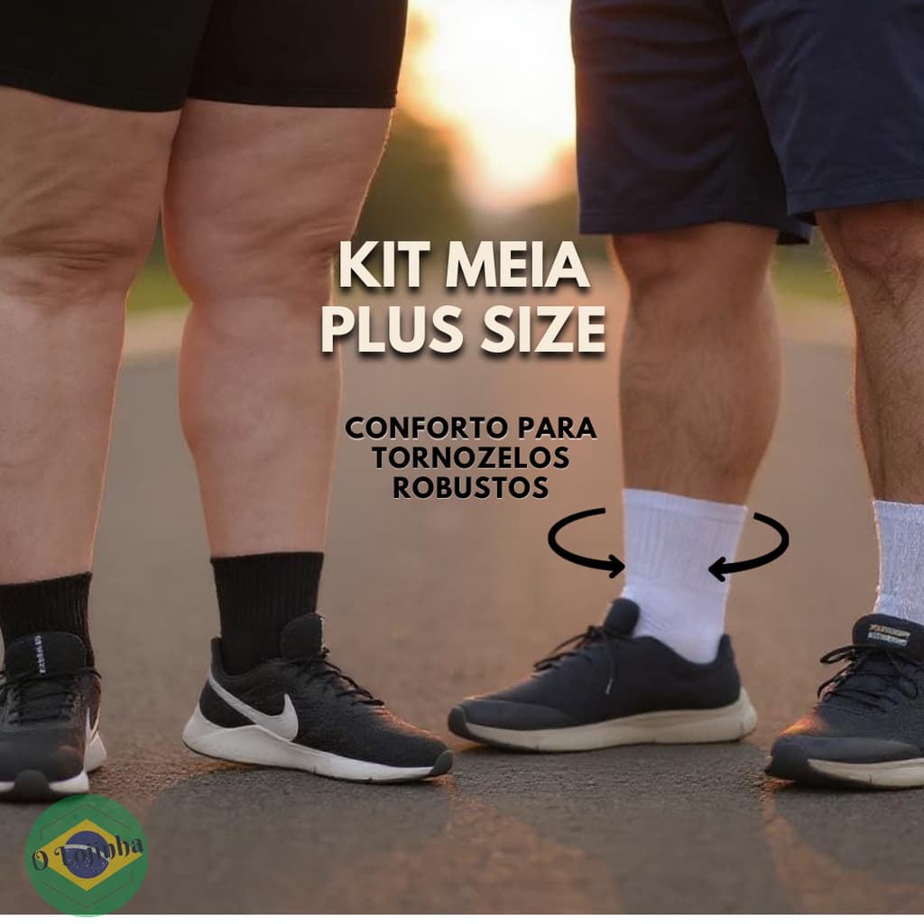 KIT C/3 PARES MEIA PLUS SIZE ALGODÃO E POLIAMIDA DUCK MEIAS