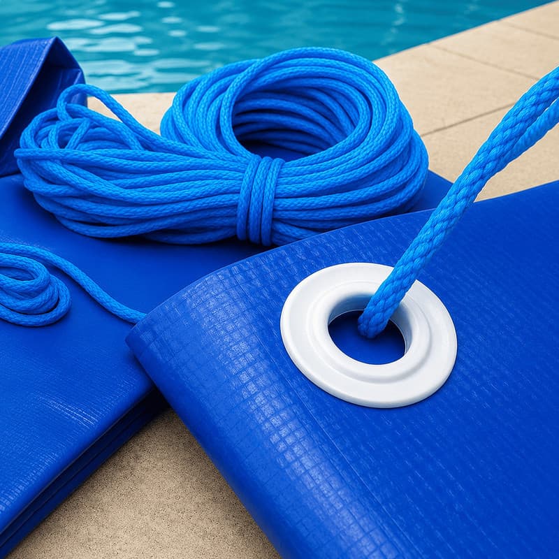 Capa Segurança Piscina CK500 Resistente 6x4 Metros + Kit Fixação Proteção Contra Quedas e Sujeiras