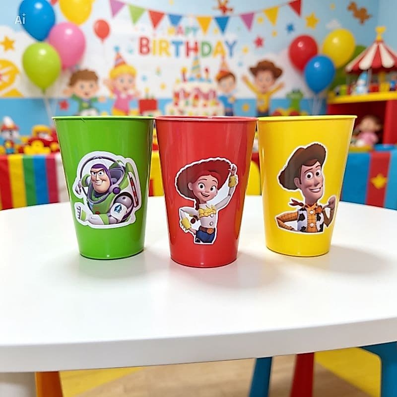 Copo Toy Story 300ml Buzz Woody Jessie Infantil Plástico Personalizado Festa Lembrancinha escola decoração