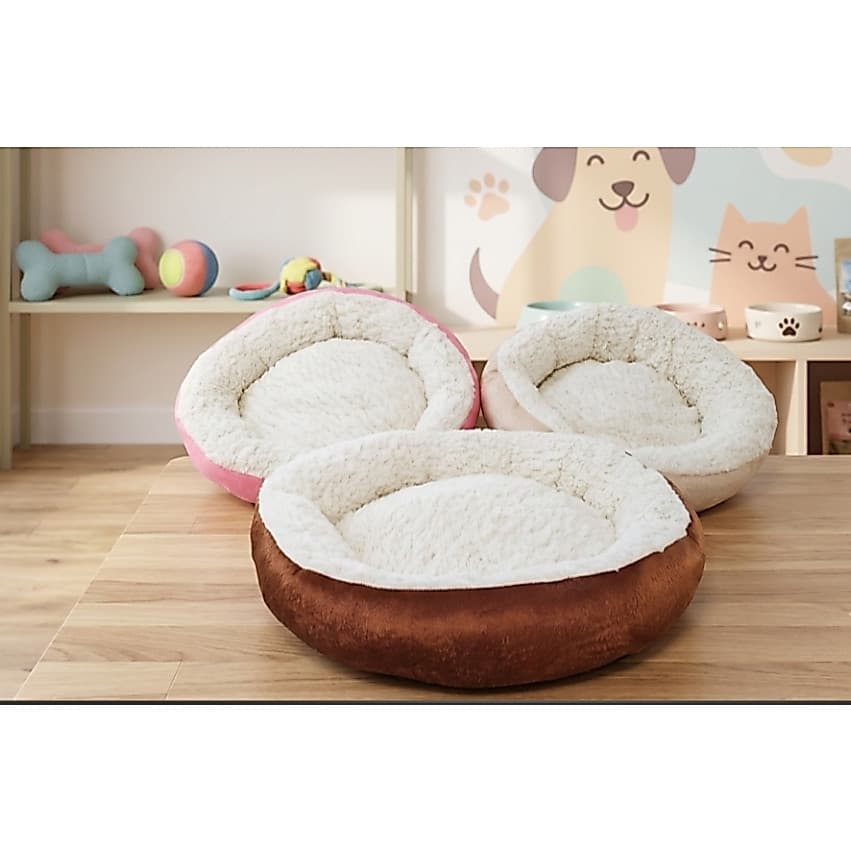 Caminha Redonda Pets Sherpa para Cães e Gatos 50x50cm Cama Pet Com Pelinho Macia e Quentinha