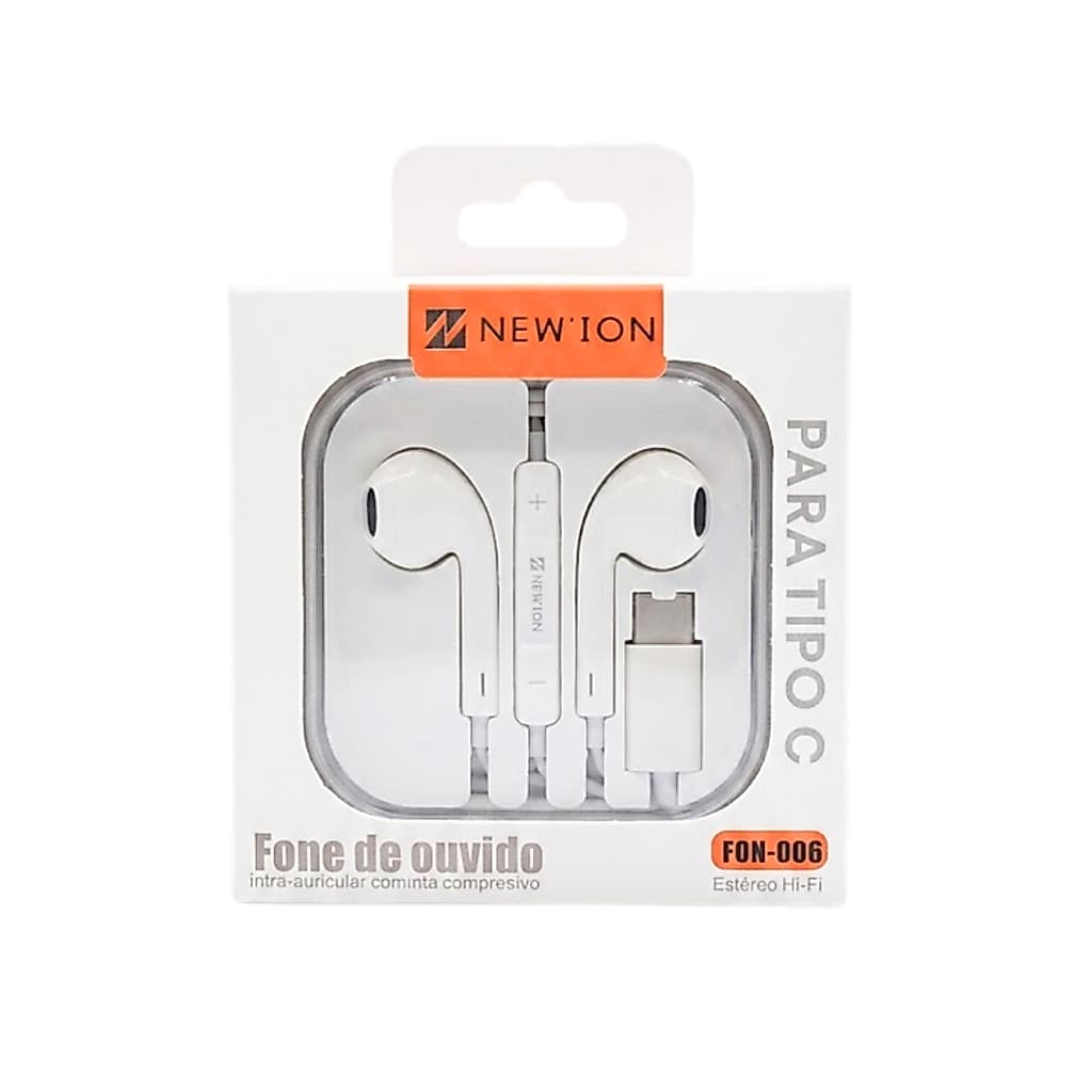 Fone de Ouvido New'Ion FON006 Com Fio P2 Com Microfone