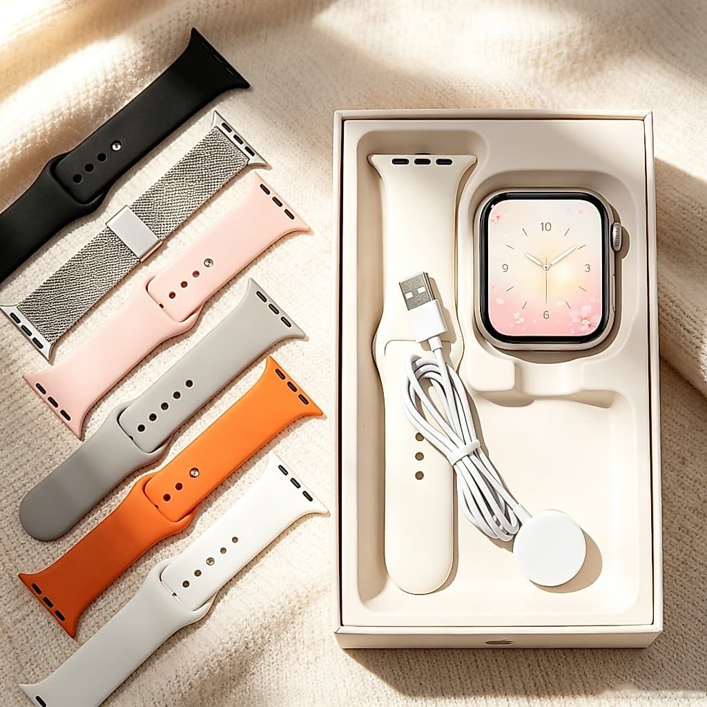Smartwatch 7 em 1 com 7 Alças 38/45/49mm, Full Touch Screen, Relógio Inteligente Mini Esportivo para Android e iOS