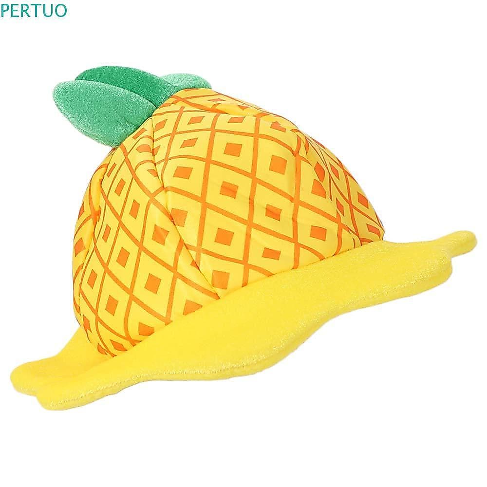 Chapéu De Frutas De Desenho Animado PERTUO , Abacaxi De Pelúcia Macio E Engraçado Cosplay Ajustável Confortável