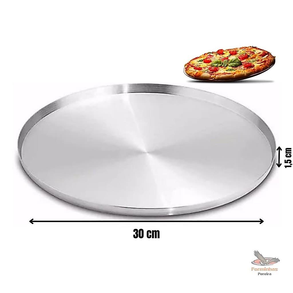 Forma De Pizza 30 Cm Alumínio borda reta