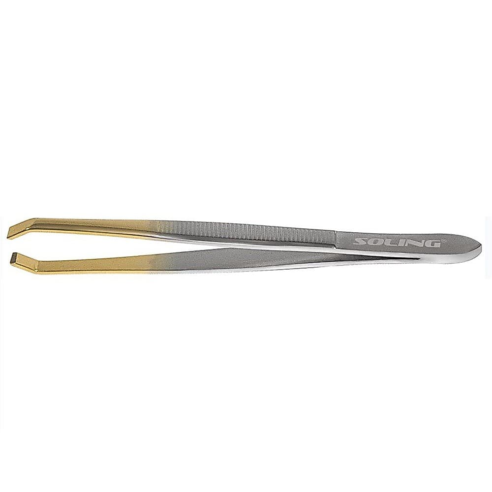 Pinca de Depilação Soling 9cm Dourada Reta