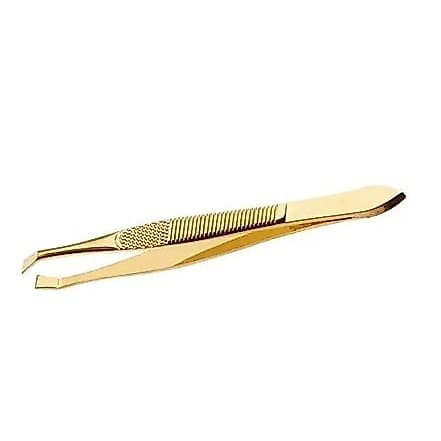 Pinca Super Gold Ponta Reta Profissional Aco Inoxidavel