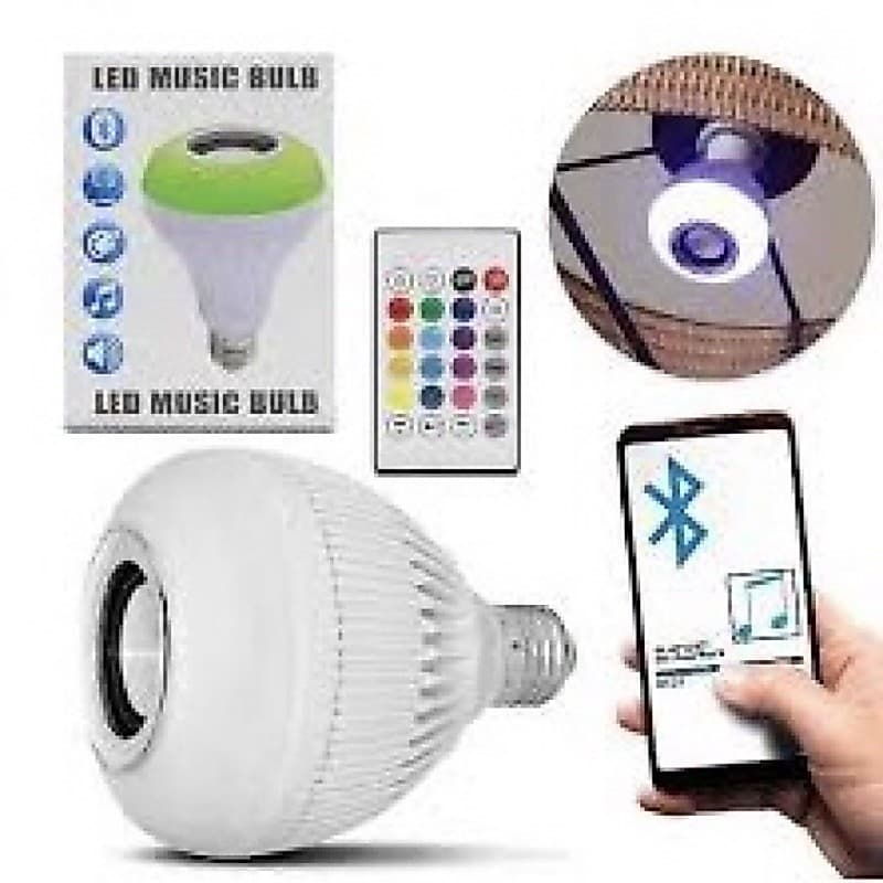 Lâmpada toco música bluetooth com controle