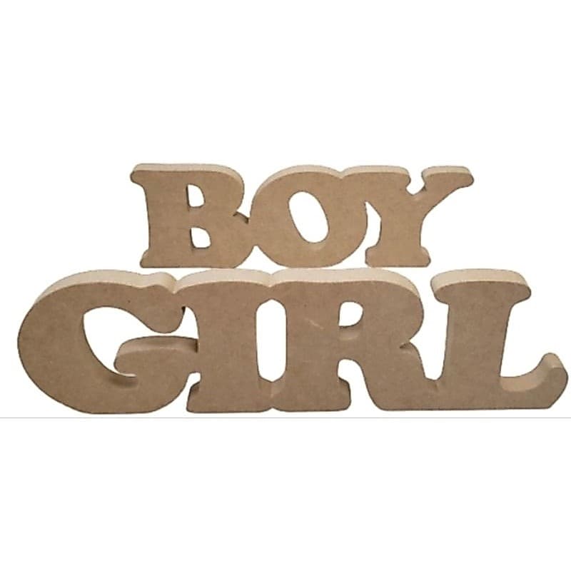 BOY + GIRL Decorativo em MDF – Kit Chá Revelação