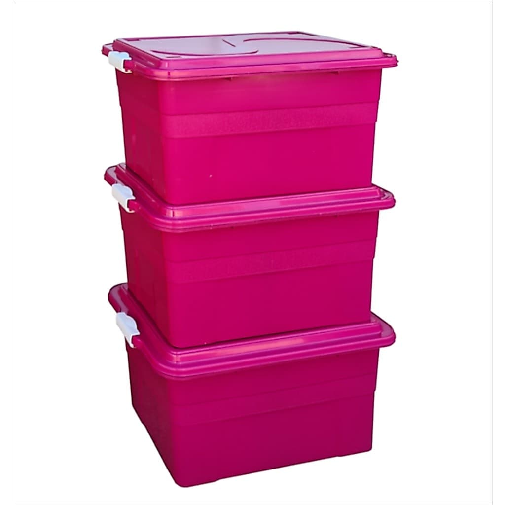 Kit 3 Caixas organizadoras 70 L, Agraplast 904, Diversas Cores