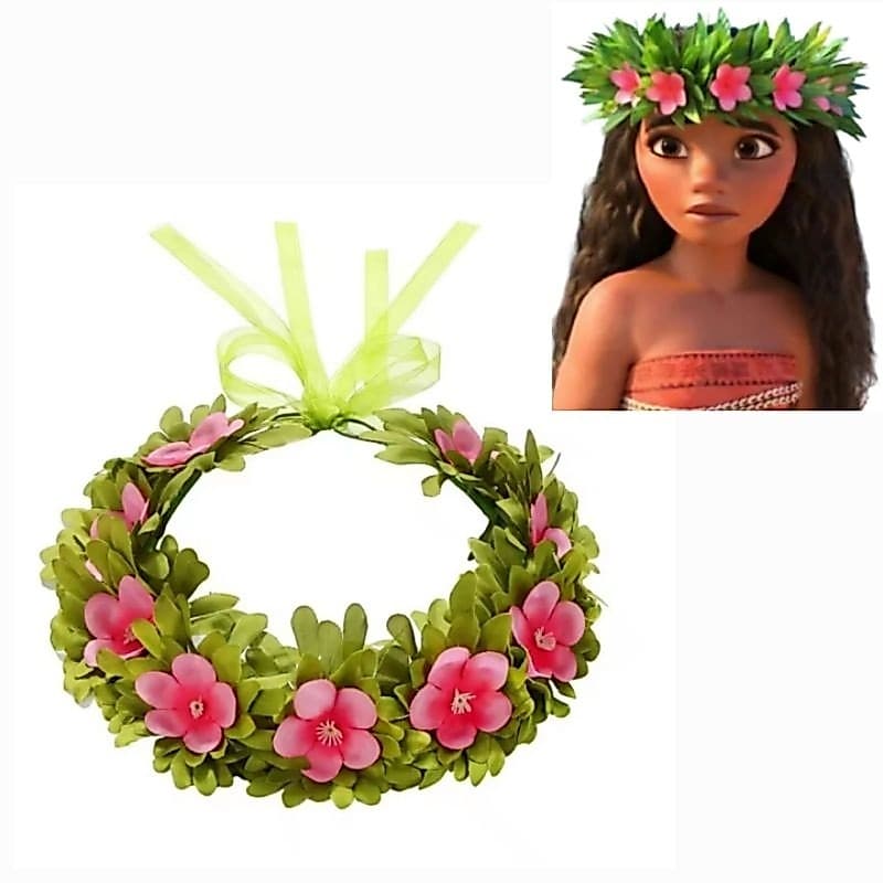 Coroa tiara flores moana arranjo flores tiara infantil fantasia menina