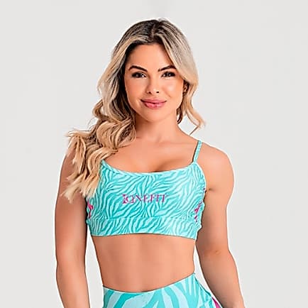 Top Feminino de Academia Blackout Alta Sustentação Forro Duplo Zero Transparência LOLA - LAONEFIT