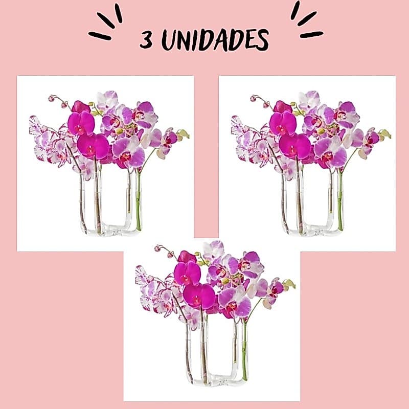 Cj com 3 Vasos de flores 5 furos de Vidro
