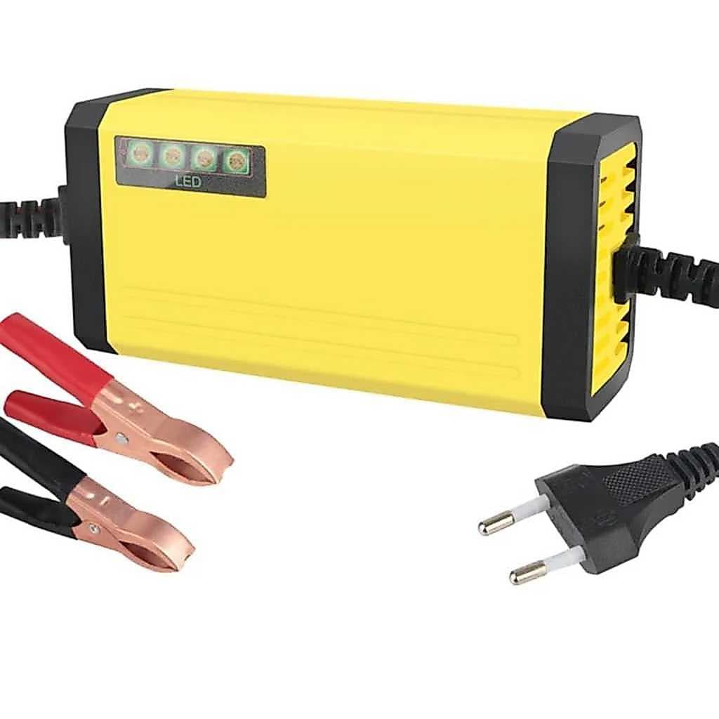 Carregador de Bateria Universal Carro Automotivo Moto -  Carga Lenta 3 amperes
