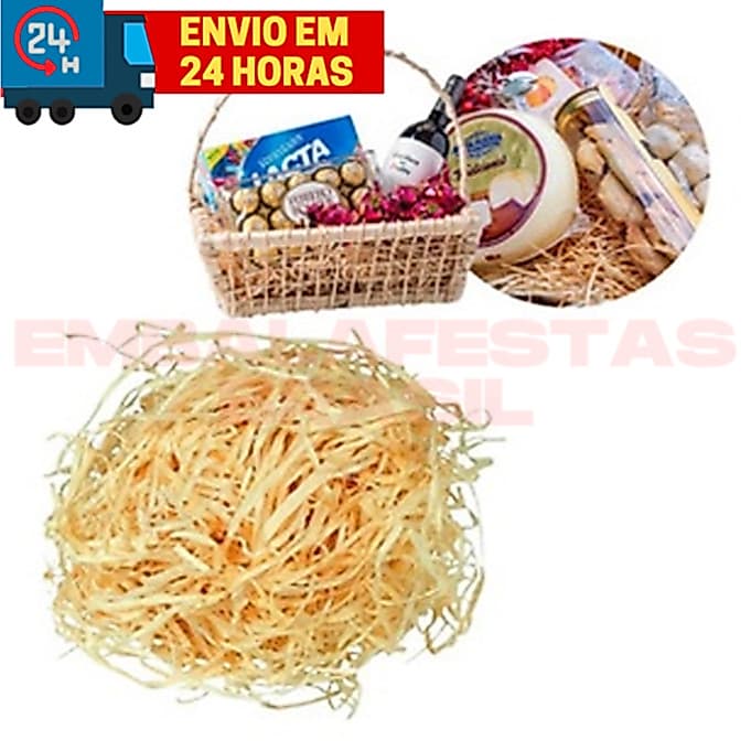 Pacote de Palha Madeira Natural Para Cestas Decorativas e Artesanato - envio imediato