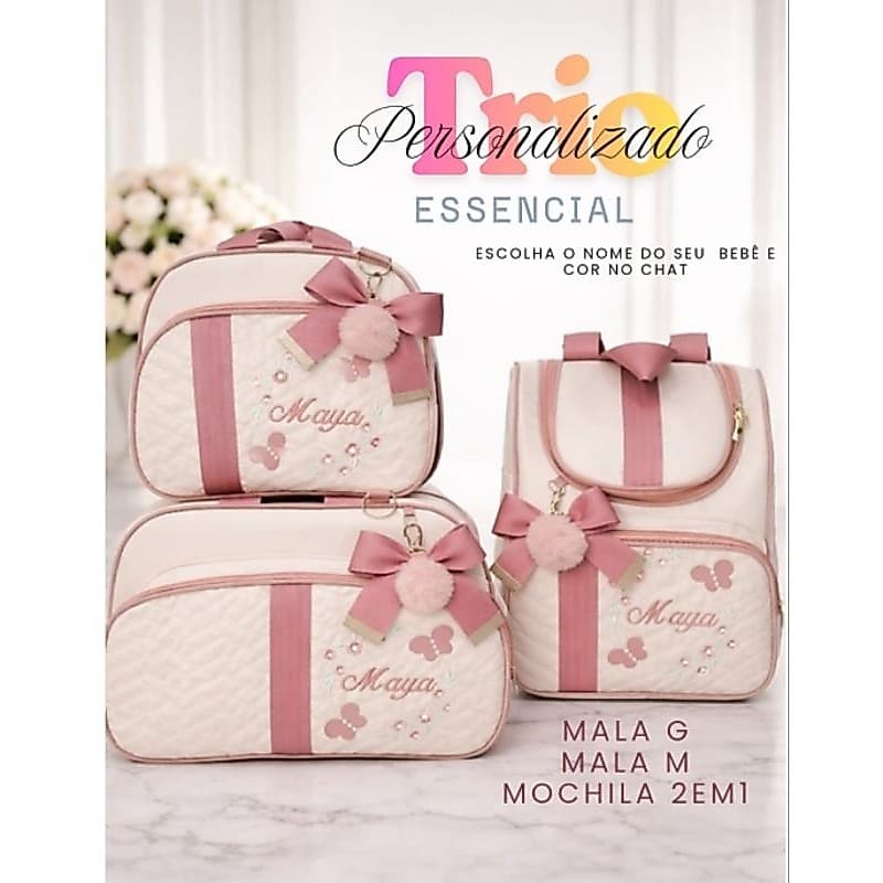 kit Bolsas Maternidade Trio luxo